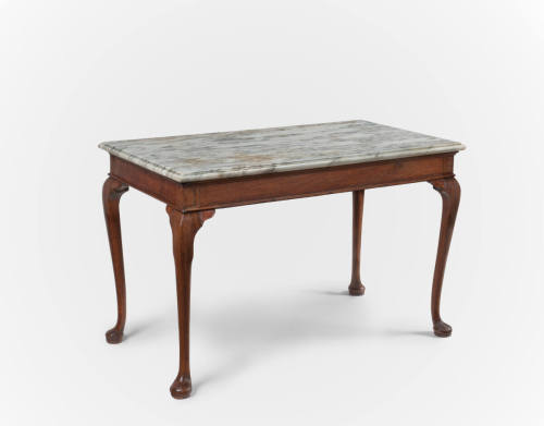Marble slab table,
1740-1780,
Black walnut, marble