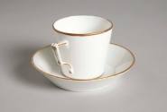 Coffee cup and saucer
Maker:  Nast Factory
Porcelain (possibly hard paste), gilt
c. 1785