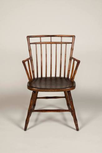 Square-back Windsor armchair
Maker:  Gilbert Gaw
Tulip poplar, maple, paint
1800-1810