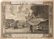 VIEW OF ATTACK ON BUNKER'S HILL, WITH THE BURNING OF CHARLES TOWN, JUNE 17, 1775
Engraved by J ...