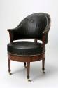 Revolving Desk Chair
Maker: Thomas Burling
Mahogany, mahogany veneer, white oak, iron , metal ...