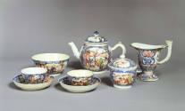 Tea set,
c. 1755,
Hard pate porcelain with over glaze enamel
