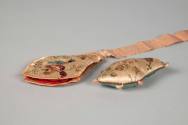 Needle case and pin cushion
Probable maker:  Martha Washington
Silk, broadcloth, buckram, sil ...